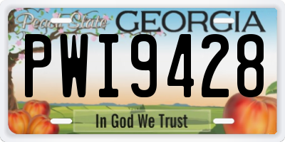 GA license plate PWI9428