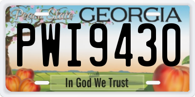 GA license plate PWI9430