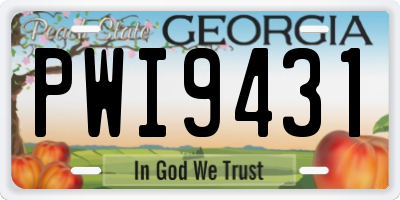 GA license plate PWI9431