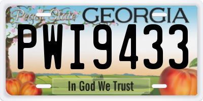 GA license plate PWI9433
