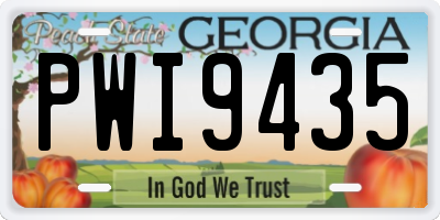GA license plate PWI9435