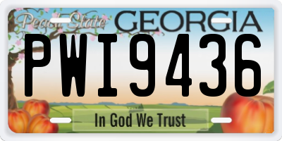 GA license plate PWI9436