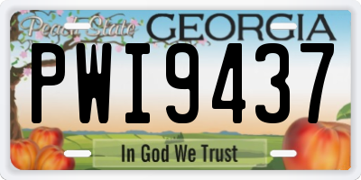 GA license plate PWI9437