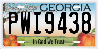 GA license plate PWI9438