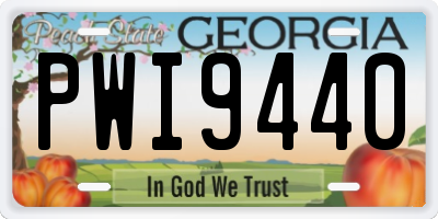 GA license plate PWI9440