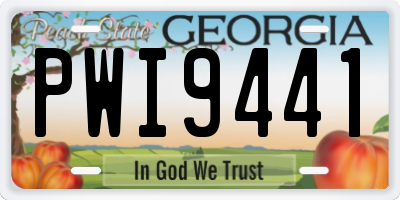 GA license plate PWI9441