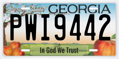 GA license plate PWI9442