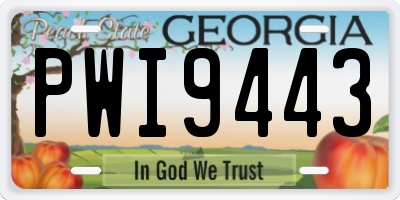GA license plate PWI9443