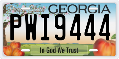 GA license plate PWI9444