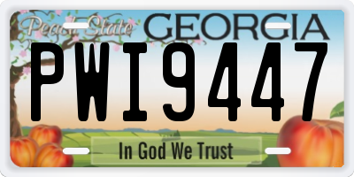 GA license plate PWI9447