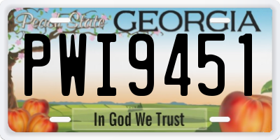 GA license plate PWI9451