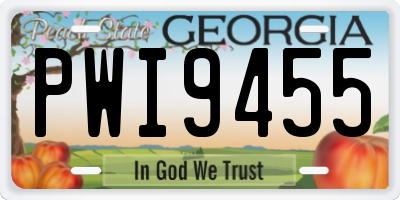 GA license plate PWI9455