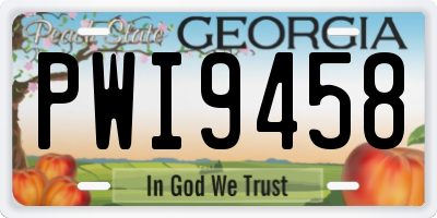 GA license plate PWI9458