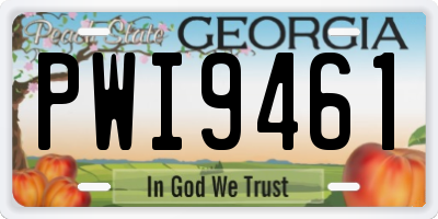 GA license plate PWI9461