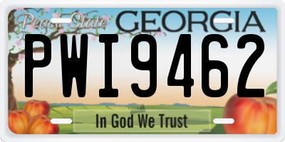 GA license plate PWI9462