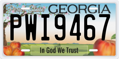 GA license plate PWI9467