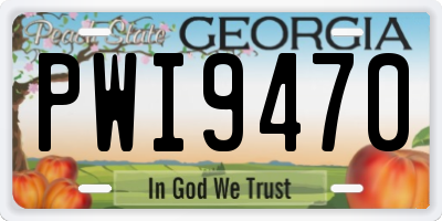GA license plate PWI9470