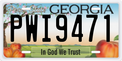 GA license plate PWI9471