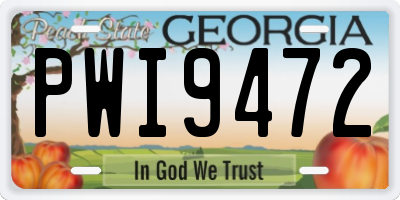 GA license plate PWI9472
