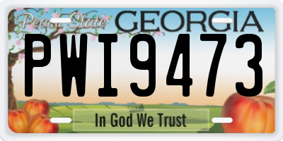 GA license plate PWI9473