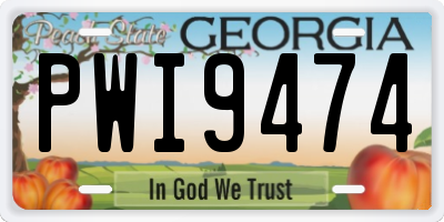 GA license plate PWI9474