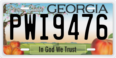 GA license plate PWI9476