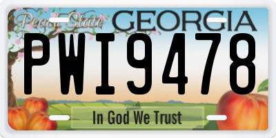 GA license plate PWI9478
