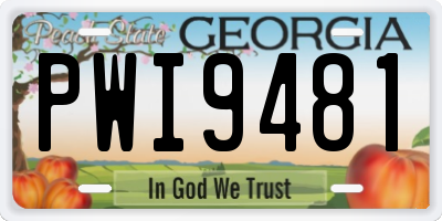 GA license plate PWI9481