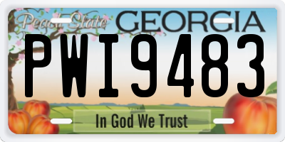 GA license plate PWI9483