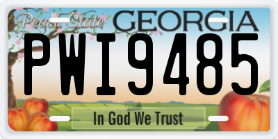 GA license plate PWI9485