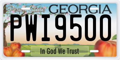 GA license plate PWI9500