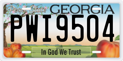 GA license plate PWI9504