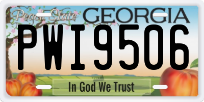 GA license plate PWI9506