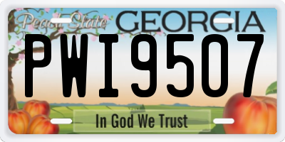 GA license plate PWI9507