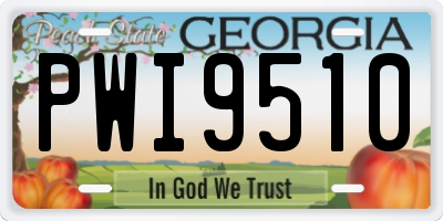 GA license plate PWI9510
