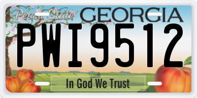 GA license plate PWI9512