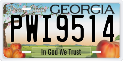 GA license plate PWI9514