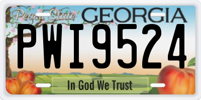 GA license plate PWI9524
