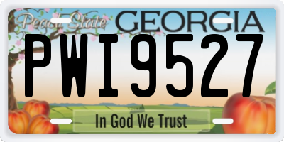GA license plate PWI9527