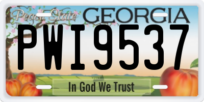 GA license plate PWI9537