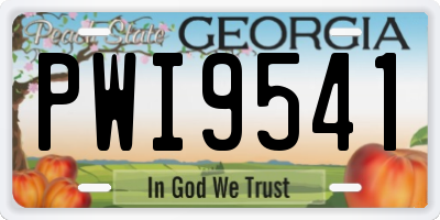 GA license plate PWI9541
