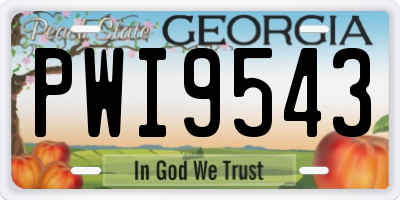 GA license plate PWI9543