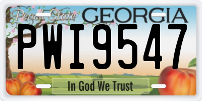 GA license plate PWI9547