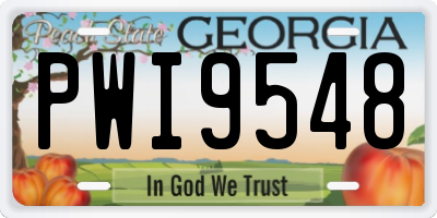 GA license plate PWI9548