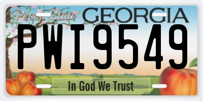 GA license plate PWI9549