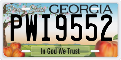 GA license plate PWI9552