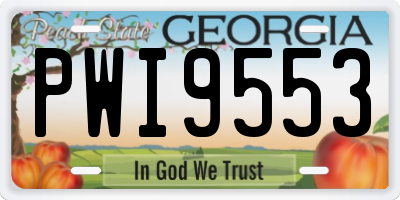 GA license plate PWI9553