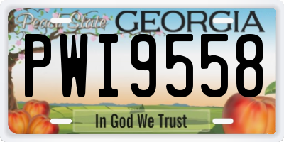 GA license plate PWI9558