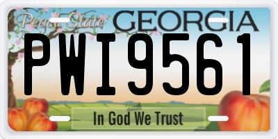 GA license plate PWI9561