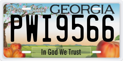 GA license plate PWI9566